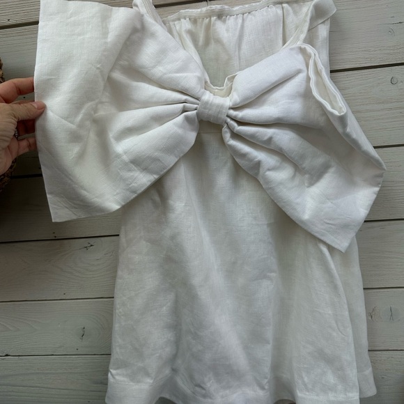 DISSH Aisle White Linen Back Bow Dress – Size 10 - Picture 4 of 11
